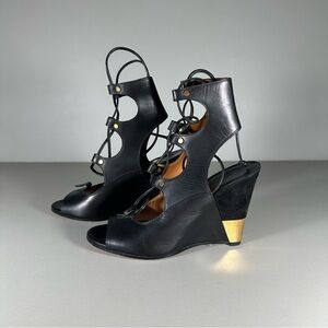 Chloe Leather Eliza Gladiator Wedge Sandals